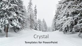  Presentation with mountain snow - Audience pleasing PPT layouts consisting of snowy-trees-on-a-winter backdrop and a sky blue colored foreground