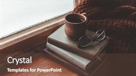  Presentation with winter weather - Beautiful theme featuring snowy weather at home quiet backdrop and a tawny brown colored foreground