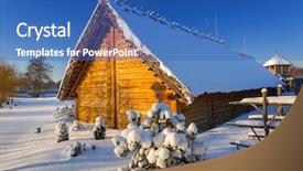  Presentation with medieval - Cool new presentation theme with snowy winter at medieval settlement backdrop and a  colored foreground