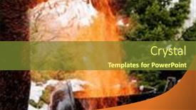  Presentation with barbecue - PPT layouts with snowy-winter-barbecue-outdoors background and a tawny brown colored foreground