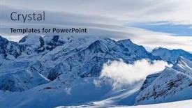  Presentation with mont blanc - PPT theme having snowy-winter-french-alps-ski and a light blue colored foreground