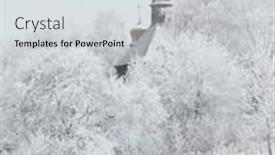  Presentation with museum - Slide deck with snowy-winter-in-national-museum background and a sky blue colored foreground