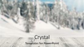  Presentation with snow blizzard in winter - Audience pleasing presentation theme consisting of snowy winter landscape with empty backdrop and a light gray colored foreground