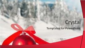  Presentation with christmas red - Slides featuring snowy winter landscape with red background and a light gray colored foreground
