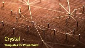  Presentation with connecting people - Slide set having sns internet infrastructure abstract cluster background and a tawny brown colored foreground