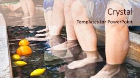 Presentation with hot spring - Presentation having soaking feet at a free background and a lemonade colored foreground