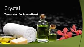  Presentation with stem - Cool new presentation with soap and massage oil and green plant with orchid stem still life backdrop and a black colored foreground