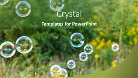  Presentation with bubble - Presentation design featuring soap bubble outdoor background and a tawny brown colored foreground