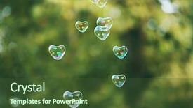  Presentation with shape heart - Presentation design with soap bubbles in heart shape background and a tawny brown colored foreground