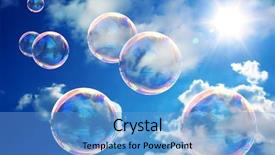  Presentation with soap - Amazing slides having soap bubbles on blue sky backdrop and a teal colored foreground