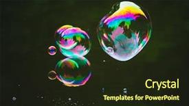  Presentation with soap sparkling air bubbles - PPT theme featuring soap bubbles on lake water background and a wine colored foreground
