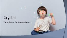  Presentation with soap sparkling air bubbles - Colorful PPT theme enhanced with soap bubbles over gray background backdrop and a lemonade colored foreground