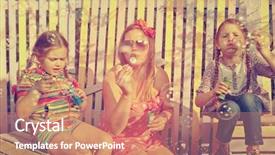  Presentation with soap - Theme consisting of soap bubbles together in summer background and a coral colored foreground