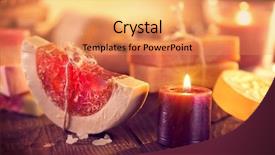  Presentation with making soap - PPT layouts with soap closeup organic soap making background and a coral colored foreground