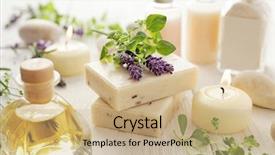  Presentation with oils - Cool new slides with soap moisturizer lotions aromatherapy candles backdrop and a coral colored foreground