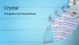  Presentation with music sheets - Amazing PPT layouts having soap notes - composition of music sheets backdrop and a  colored foreground