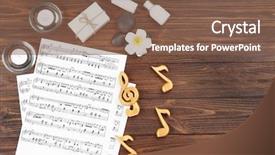  Presentation with music sheets - Theme with soap notes - composition of music sheets background and a  colored foreground