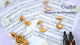  Presentation with music sheets - Slide deck consisting of soap notes - composition of music sheets background and a  colored foreground