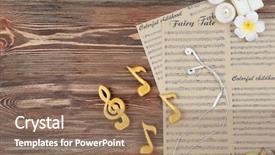  Presentation with music sheets - Slide deck with soap notes - composition of music sheets background and a  colored foreground