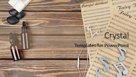  Presentation with music sheets - PPT layouts having soap notes - composition of music sheets background and a  colored foreground