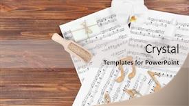  Presentation with music sheets - Presentation theme consisting of soap notes - composition of music sheets background and a  colored foreground