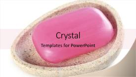  Presentation with soap - Slide deck featuring scrub rub - soap on a dish isolated background and a coral colored foreground