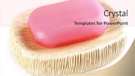  Presentation with color pink - Presentation theme enhanced with pink color - soap on a dish isolated background and a lemonade colored foreground