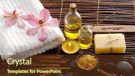  Presentation with purple orchids pink flowers orchid - PPT theme enhanced with soap stones towel on mat background and a  colored foreground