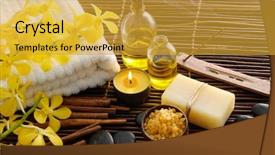  Presentation with oil and gas - PPT layouts consisting of soap stones towel on mat background and a  colored foreground
