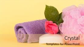  Presentation with yellow rose - Slides featuring soap topped with pink rose background and a yellow colored foreground