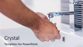  Presentation with under water - Beautiful presentation design featuring soap under running water backdrop and a light gray colored foreground