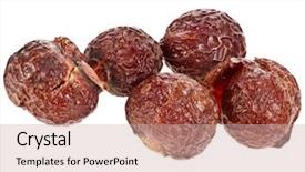  Presentation with eco soap - PPT layouts with soap washing nuts isolated background and a soft green colored foreground