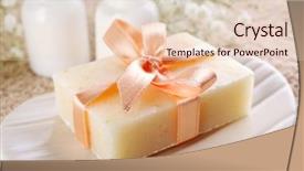  Presentation with soap - Audience pleasing slide deck consisting of scrub rub - soap with ribbon backdrop and a lemonade colored foreground