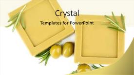  Presentation with natural soap - PPT layouts with soap with rosemary and olive background and a blonde colored foreground