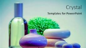  Presentation with diffuser - Slide set consisting of soaps-cologne-sponge-and-aroma background and a light blue colored foreground