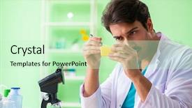  Presentation with regression testing - Slides having testing soap in the lab background and a  colored foreground