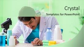  Presentation with testing program - PPT layouts with testing soap in the lab background and a  colored foreground