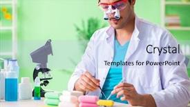  Presentation with soap - Presentation design with testing soap in the lab background and a  colored foreground