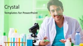  Presentation with soap chemistry - Cool new slide set with testing soap in the lab backdrop and a  colored foreground