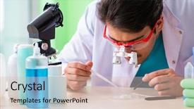  Presentation with testing assessments - Cool new slide deck with testing soap in the lab backdrop and a  colored foreground