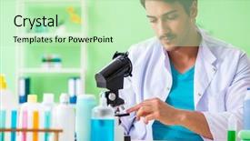  Presentation with testing program - Amazing slide set having testing soap in the lab backdrop and a  colored foreground