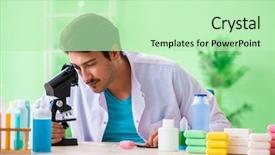 Presentation with soap - Beautiful PPT theme featuring testing soap in the lab backdrop and a  colored foreground