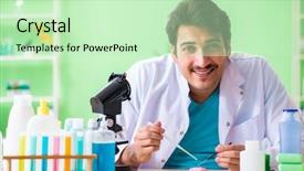  Presentation with soap chemistry - Colorful presentation enhanced with testing soap in the lab backdrop and a  colored foreground