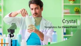  Presentation with soap - Presentation theme enhanced with testing soap in the lab background and a  colored foreground