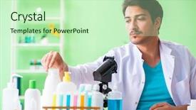  Presentation with soap - Beautiful slides featuring testing soap in the lab backdrop and a  colored foreground