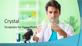  Presentation with mechanical testing - Slides having testing soap in the lab background and a  colored foreground