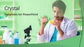  Presentation with testing - PPT theme consisting of testing soap in the lab background and a  colored foreground