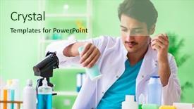  Presentation with stability testing - Colorful PPT theme enhanced with testing soap in the lab backdrop and a  colored foreground