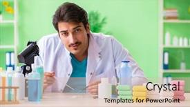  Presentation with mechanical testing - Slide deck consisting of testing soap in the lab background and a lemonade colored foreground