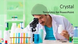  Presentation with testing - Amazing slides having testing soap in the lab backdrop and a mint green colored foreground